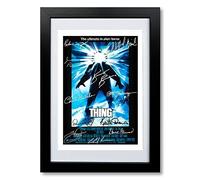 The Thing Cast Signed A4 Poster Photo Print Framed Autograph Gift Movie 1982 Film Kurt Russell (A4 Black Framed & Mounted)