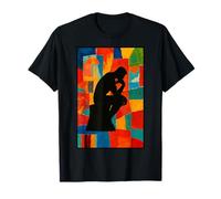 The Thinker Silhouette Abstract Rainbow Art Design T-Shirt