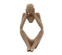 The Thinker Statue, Handmade Golden Do Not See, Do Not Say, Resin Figure Decoration Art Figure for Home Office Desktop Decoration,Sandstone A