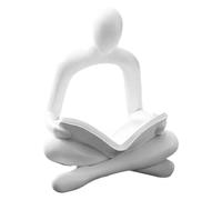 The Thinker Statue - Reading Woman Bookshelf Decor, Aesthetic Resin Abstract Sculpture, Non-Slip Modern Figurine For Home Office Living Room, 210g Lightweight Weighted Base, Gift For Book Lovers