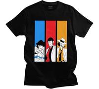 The Third Arsene Lupin Men Tshirt Cotton Manga Daisuke Jigen T Shirt Fujiko Mine Tee Short Sleeve Printed T-Shirt Clothes Black