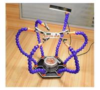 The Third Hand 3X Magnifying Glass Welding Fan PCB Board Holder Soldering Iron Head Cleaning Ball Third Hand Repairing ModelingTool (Color : 6L-BL2 Welding Stand, Size : 3X_55MM)