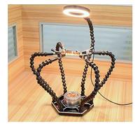 The Third Hand 3X Magnifying Glass Welding Fan PCB Board Holder Soldering Iron Head Cleaning Ball Third Hand Repairing ModelingTool (Color : 6L-BK2 Welding Stand, Size : 3X_55MM)