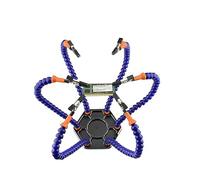 The Third Hand 6PC Flexible Arms Soldering Helping Hands 3X Magnifier USB LED Light Fan Flashlight Welding Tool for PCB Repairing Stand (Color : HANTAI6)