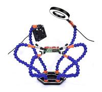 The Third Hand 6PC Flexible Arms Soldering Helping Hands 3X Magnifier USB LED Light Fan Flashlight Welding Tool for PCB Repairing Stand (Color : N-SS6LF-BE9)