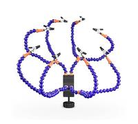 The Third Hand Desk Clamp Soldering PCB Holder Helping Hand Welding Station 3X LED Magnifier Magnifying Flexible Soldering Third Hand (Color : Y8BE-BK, Size : 3X)