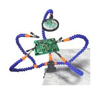 The Third Hand Five-Claw Magnifying Glass Soldering Station Auxiliary Fixture Universal Flexible Bracket PCB Circuit Board Clip Fixed Workbench(5-clawblue)
