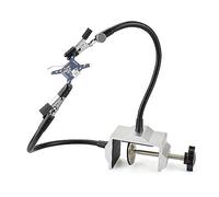 The Third Hand Helping Hands Soldering Third Hand Tool Tabletop Clamp Base with 3X LED Magnifier 1 Nickel Plated Flexible Arms (Color : SN2A PCB Holder, Size : 3X)