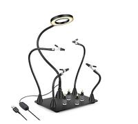 The Third Hand Magnetic Base PCB Holder Soldering Third Hand Helping Hands Welding Fixture Soldering Tool Soldering Rework Station (Color : N-4AB-USB)