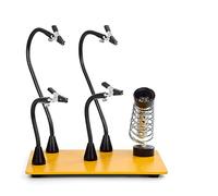 The Third Hand Magnetic Soldering Third Hand Tool Welding Work Station PCB Holder Workshop Helping Hands with 3X LED Magnifying Glass (Color : 4AB2-OE)