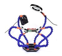 The Third Hand Multi Soldering Station Helping Third Hand 3X USB LED Magnifying Glass Lamp USB Fan for PCB Welding Repair Station Tool (Color : N-SS6LF-BE9)