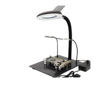 The Third Hand PCB Welding Fixture Circuit Board Auxiliary Fixture Fixing Clip Mobile Phone Holder Multifunctional Magnetic Clip Motherboard Tool(4in1-withlamp)