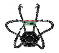 The Third Hand Six-Claw Universal Hose Aluminum Alloy Base Welding Auxiliary Fixing Fixture Welding Station Soldering Iron Soldering Maintenance Operating Table(Six-clawweldingaid[Black])