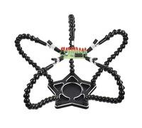 The Third Hand Soldering Iron Holder 5PC Flexible Helping Hands with 3X LED Magnifier Lamp for DIY Welding Work Soldering Station (Color : N-STAR5-BK9)