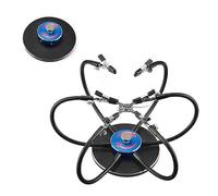 The Third Hand Soldering Iron Holder USB LED Lights 3X Magnifying Glass 6 Pcs Flexible Arms Soldering Station Third Hand Welding Tool (Color : A-Blue)