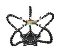 The Third Hand Soldering PCB Holder 5Pcs Flexible Helping Hands 3X USB Magnifying Glass Table Lamp Soldering Station DIY Welding Tool (Color : N-STAR5-BK9, Size : 3X_55MM)