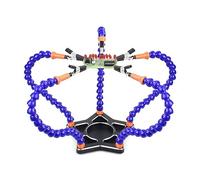 The Third Hand Soldering PCB Holder 5Pcs Flexible Helping Hands 3X USB Magnifying Glass Table Lamp Soldering Station DIY Welding Tool (Color : STAR5-BE9, Size : 3X_55MM)