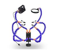 The Third Hand Soldering Station Electric Soldering Iron Universal Welding Auxiliary clamp Tool Mobile Phone Computer Motherboard Circuit Board Repair Fixing Fixture(Magnifier+SmokeMachine)