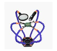 The Third Hand Soldering Station Fixture PCB Circuit Board Soldering Tool Electric Iron Welding Station Auxiliary Bracket Holder Universal Fixture(6claw+-LEDlighting[Blue])