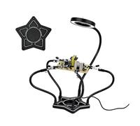 The Third Hand Soldering Third Hand PCB Holder 5Pcs Helping Hands Welding Station 3X LED Magnifier Desk Lamp PCB SMD Repair Tools (Color : T-STARL-BK9, Size : 3X_55MM)