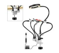The Third Hand Third Hand 3X Magnifying Glass LED Lamp Soldering Stations 5Pcs Universal Pipe Metal Base Desktop Clip Repair Tool (Color : SN5USB, Size : DC 5V 2A)