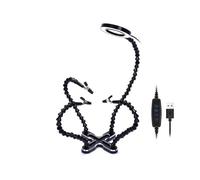 The Third Hand Third Hand Soldering Holder USB 3X Illumination Magnifier Welding Repair Hand Tool Multifunction Soldering Station (Color : N-CSBKM-BK9, Size : 3X)