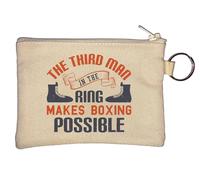 The Third man in the Ring Makes Boxing Possible Key Chain Coin Purse Beige