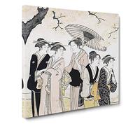 The Third Month by Torii Kiyonaga Canvas Print | Gallery Wrapped 30mm Frame Wall Art | 14x14 inches | Ready to Hang | Asian Picture | Living Room Bedroom Lounge Office