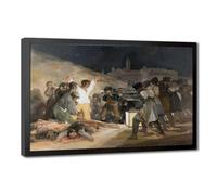 The Third of May 1808 by Francisco Goya Impressionism Canvas Wall Art Post | for Living Room Aesthetics, Bedroom, Dorm Decor Home Office Decoration Black Frame-style 20"L x 30"W
