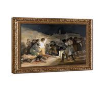 The Third of May 1808 by Francisco Goya Impressionism Canvas Wall Art Post | for Living Room Aesthetics, Bedroom, Dorm Decor Home Office Decoration Retro Gold Frame-style 16"L x 24"W