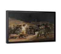 The Third of May by Francisco Goya Impressionism Canvas Wall Art Poster De | for Living Room Aesthetics, Bedroom, Dorm Decor Home Office Decoration Black Frame-style 12"L x 18"W