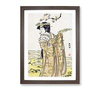 The Third Segawa Kikunojo By Katsukawa Shunko Asian Japanese Framed Print | A4 Walnut Framed Wall Art | Ready to Hang | Asian Nature Picture | Living Room Bedroom Lounge Office