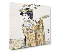 The Third Segawa Kikunojo by Katsukawa Shunko Canvas Print | Gallery Wrapped 30mm Frame Wall Art | 14x14 inches | Ready to Hang | Modern Picture | Living Room Bedroom Lounge Office