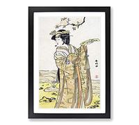 The Third Segawa Kikunojo by Katsukawa Shunko Framed Print | A2 Black Framed Wall Art | Ready to Hang | Modern Nature Picture | Living Room Bedroom Lounge Office