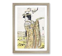 The Third Segawa Kikunojo by Katsukawa Shunko Framed Print | A2 Oak Framed Wall Art | Ready to Hang | Modern Nature Picture | Living Room Bedroom Lounge Office