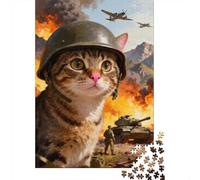 The Thousand Yard Stare Meme, But It's a Cat Jigsaw Puzzle, 1000 Piece