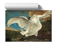 The Threatened Swan By Jan Asselijn | Unframed Wall Art Print | Ready to Frame Poster | Modern Home Decor Picture | Artwork for Living Room, Bedroom, Kitchen or Office | A3 (29.7x42 cm)