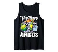 The Three Amigos Cute Racoon with Lime Salt and Tequila Tank Top