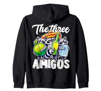 The Three Amigos Cute Racoon With Lime Salt and Tequila Zip Hoodie