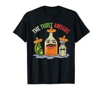 The Three Amigos Salt Tequila Lime Schnapps Drinks Bar T-Shirt