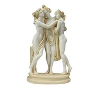 The Three Graces Goddesses Cast Marble Sculpture - Greek Handcrafted Statue with Elegant Patina Finish - Museum Quality