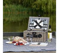 The Three Rivers Hamper Co. Three Rivers 2 Person Basket with Contents Tan