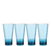 The Three Rivers Hampers Co. Blue Linear Set of 4 Hi Ball Glasses