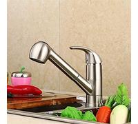 The Three Section Pulls Out The Spray Head Kitchen Faucet All Copper and Nickel Wire Drawing Cold Water Mixer Spanner Basin Faucet Kitchen Sink Faucet Single,