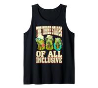 The Three Stages of All Inclusive Funny Vacation Iguana Tank Top