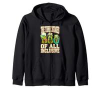 The Three Stages Of All Inclusive Funny Vacation Iguana Zip Hoodie