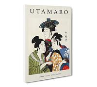 The Three Young Women By Kitagawa Utamaro Canvas Print | Gallery Wrapped 30mm Frame Wall Art | 30x20 inches | Ready to Hang | Asian People Picture | Living Room Bedroom Lounge Office