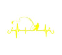 The Thrill Of Fishing You Don't Understand, Play Is Heartbeat Fishing Car Styling Interesting Decorative Stickers Interesting Decal Motorcycle Stickers(Yellow,40X18.4CM)