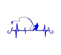 The Thrill Of Fishing You Don't Understand, Play Is Heartbeat Fishing Car Styling Interesting Decorative Stickers Interesting Decal Motorcycle Stickers(Blue,40X18.4CM)