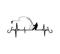 The Thrill Of Fishing You Don't Understand, Play Is Heartbeat Fishing Car Styling Interesting Decorative Stickers Interesting Decal Motorcycle Stickers(Black,16.7X7.7CM)